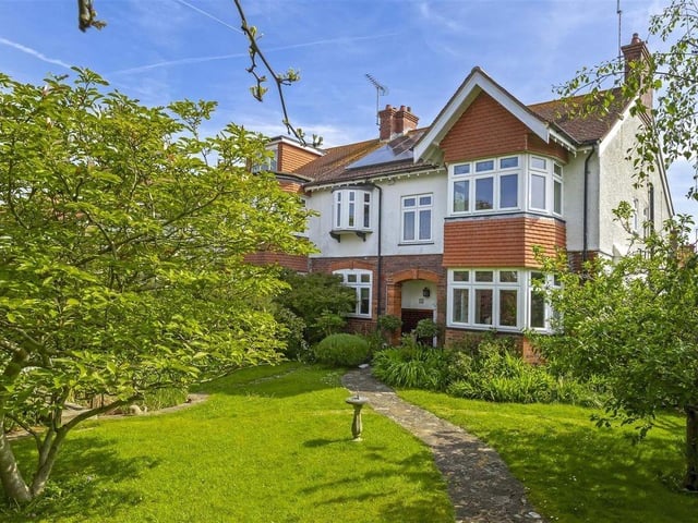 This end-of-terrace, five-bedroom property is on a corner plot in Grand Avenue, just a short walk from the town centre and yards from the beach. It has come on the market with Robert Luff & Co priced at £850,000.