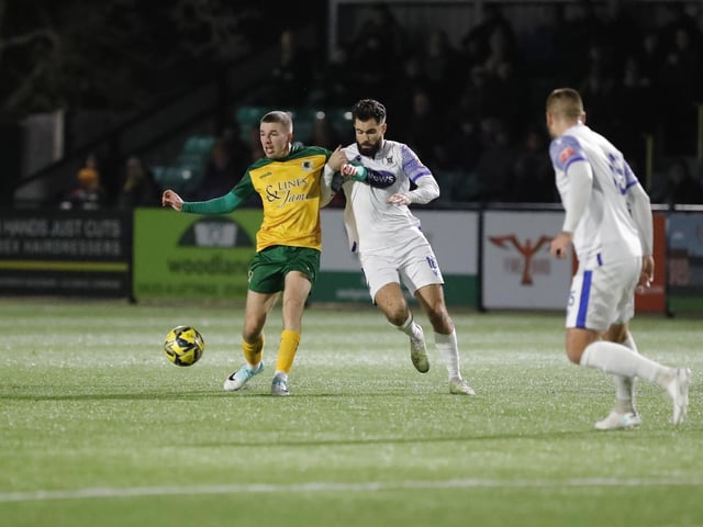 FA Trophy action between Horsham and AFC Totton