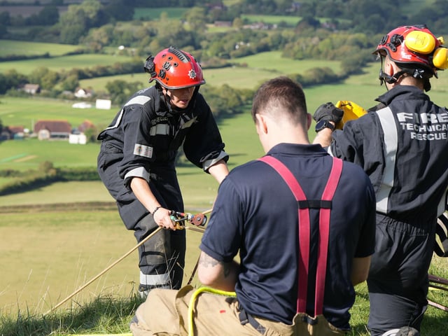 The rescue at Devil's Dyke. Photo: Eddie Mitchell