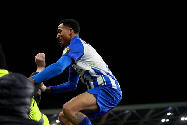 Action and crowd shots from Brighton and Hove Albion's Europa League clash with Marseille at the American Express Stadium.