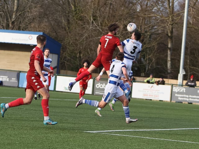 Action from Worthing FC's defeat at Oxford City in National League South