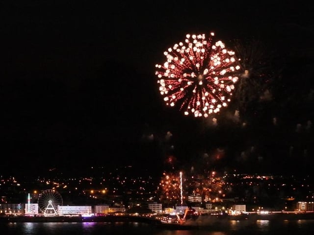Fireworks from the end of Worthing Pier