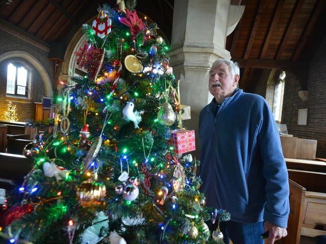 Christmas Tree Festival 2023 at St Michael and All Angels, Glassenbury Drive, Bexhill. This year's theme is Saints.