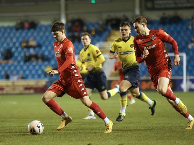 Action from Worthing's 1-0 win at Farnborough in the National League South