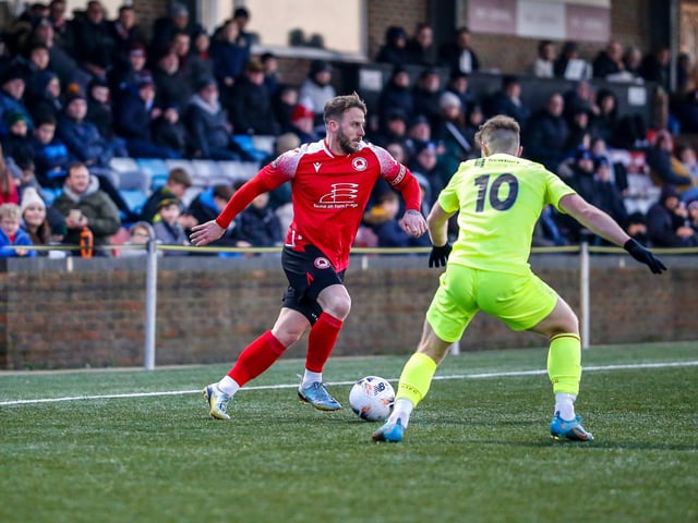 Action from Eastbourne Borough's win over Hungerford Town in the National League South
