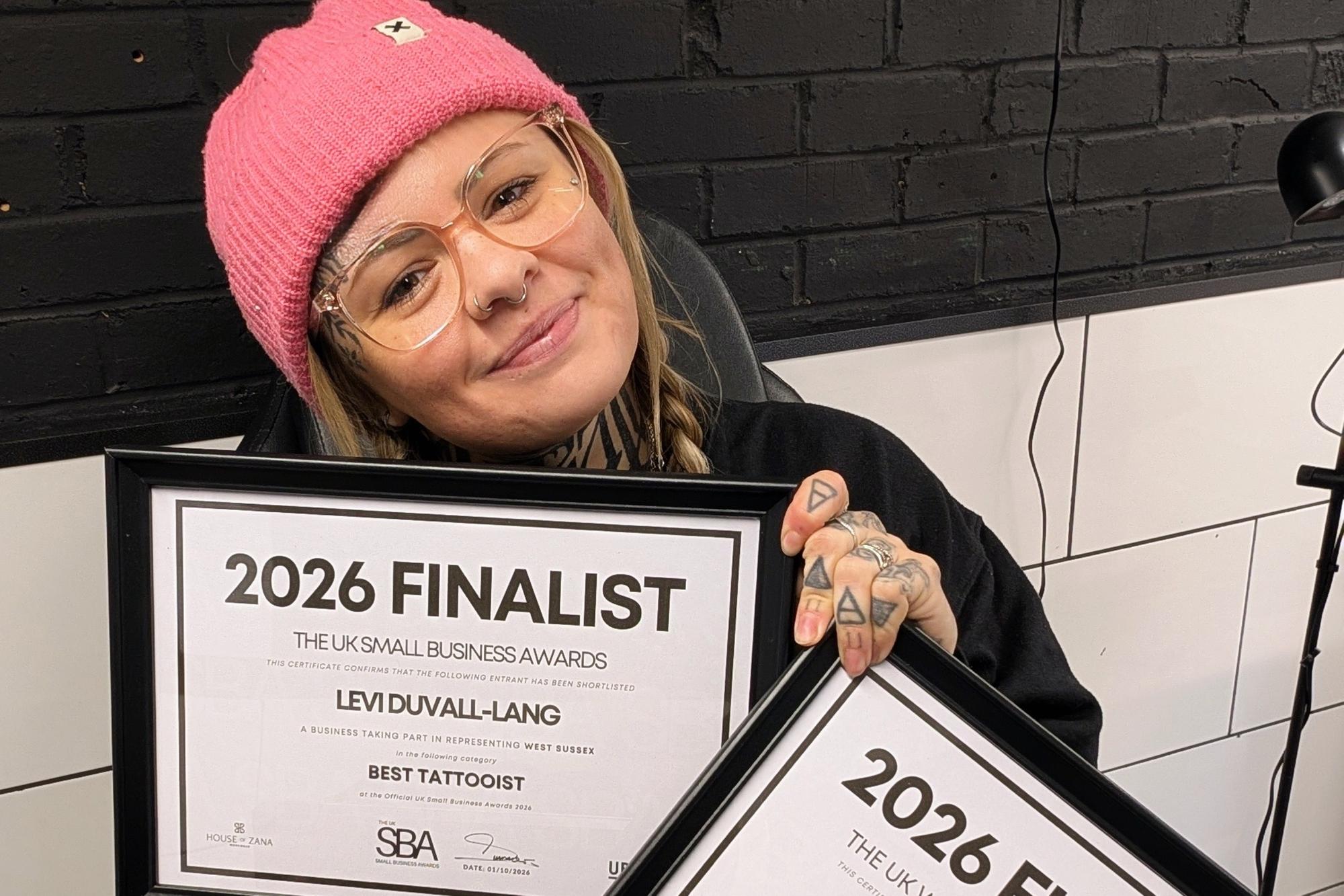 East Grinstead tattooist named finalist across multiple national business awards
