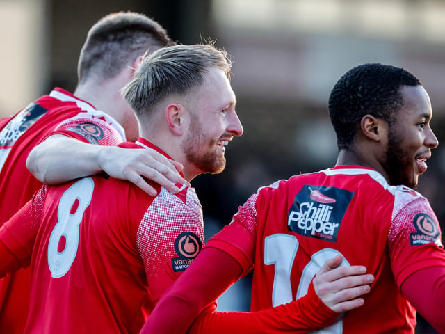 Action from Eastbourne Borough's win over Hungerford Town in the National League South