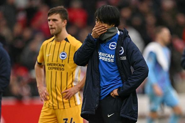 The Japan international was subject to a huge Saudi bid prior to the match. It's easy to say his mind was elsewhere... but his mind looked elsewhere. Hooked at halftime for Adingra.