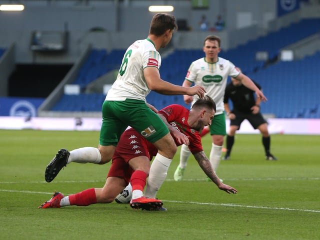 Action and celebrations as Worthing take on Bognor Regis Town in the Sussex Senior Cup final at the Amex Stadium - and win 8-7 on penalties