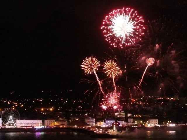 Fireworks from Worthing Pier