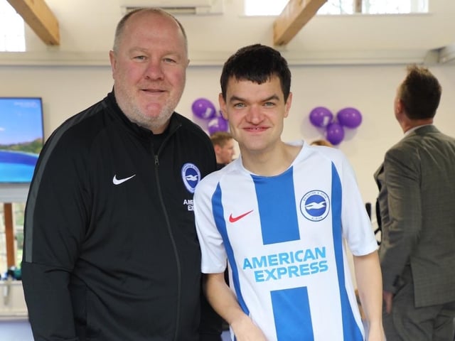 Brighton and Hove Albion star visits gym at Sussex children's charity