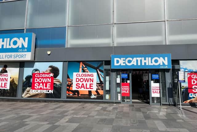 Global sporting goods retailer Decathlon will permanently close its Queens Square store, on July 24, after ten years in Crawley. A closing down sale is underway. Photo: Sussex World