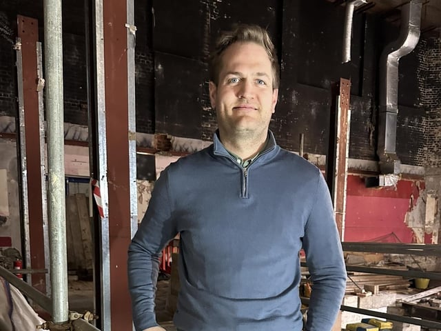 Simon Lambor Backstage At The Brighton Hippodrome Under The Fly Tower | Picture: Sarah Booker-Lewis