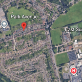 Park Avenue is reportedly blocked both ways, between Chalvington Road and A2021 Kings Drive, opposite East Sussex College. Photo: Google Earth