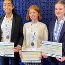 Ashana Dhamrait,  Melissa Coleman and Lucia Peel from Burgess Hill Girls won silver medals in the National Cipher Challenge