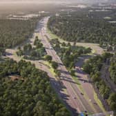 How the redeveloped junction at Wisley will look when complete in 2025. Photo courtesy of National Highways