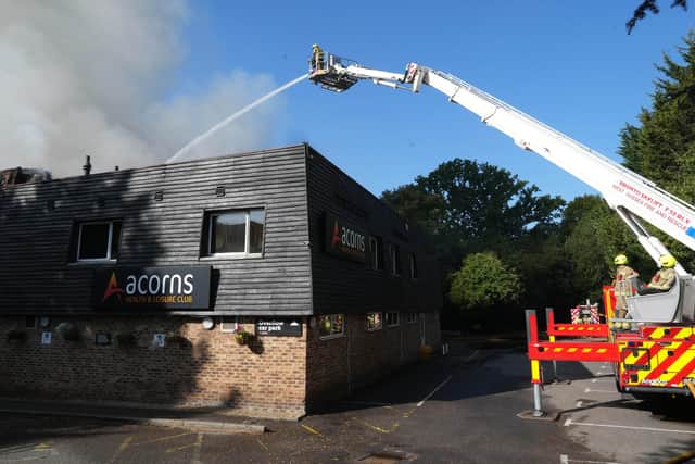 West Sussex Fire & Rescue Service said 100 firefighters attended a blaze at Acorns Health and Leisure in Copthorne on Sunday, August 7