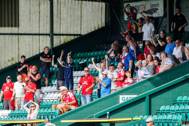 Action from Eastbourne Borough's National South visit to Yeovil