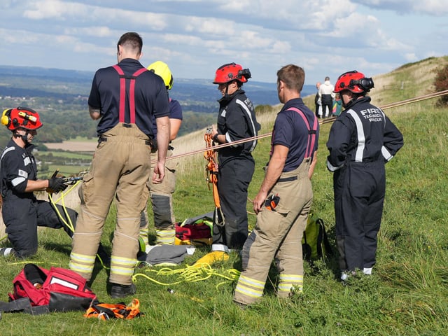 The rescue at Devil's Dyke. Photo: Eddie Mitchell