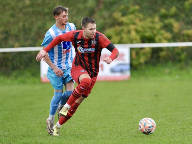 Action from Worthing United's 2-2 draw with Wick in the SCFL Division 1