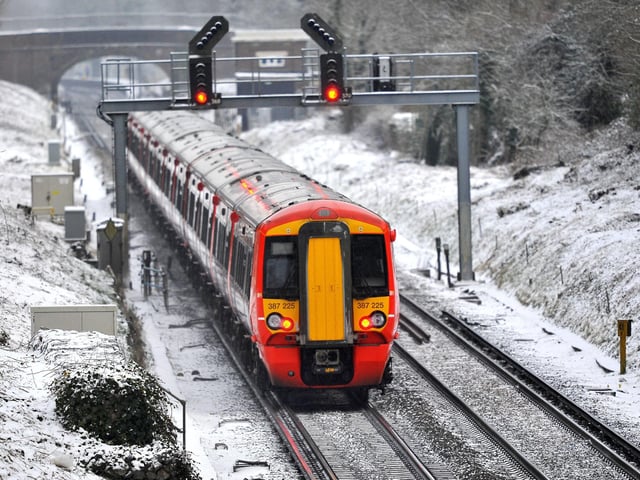 Trains running on the London to Brighton line