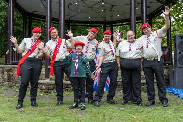 District scouts also took part in the event, which featured a moment's silence for the Queen