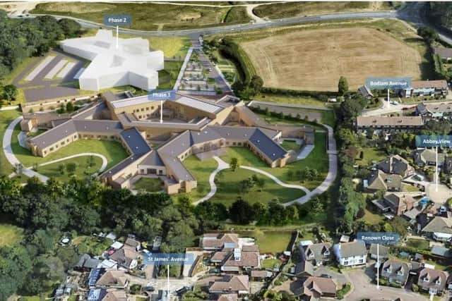 Aerial illustration of proposed NHS mental health campus in Bexhill