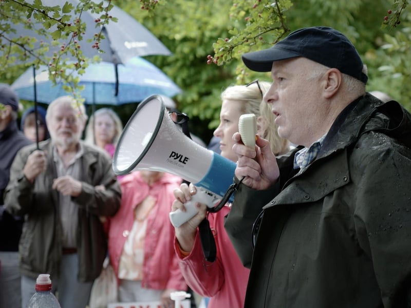 Demonstrators on Hurstpierpoint village green. Picture: Kelly Hyatt
