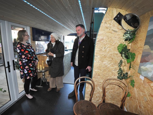 Launch of W.Ave Arts' Community Bus at The Compound, Bexhill Road, St Leonards on December 22.