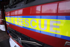Emergency crews rushed to the scene when fire broke out in a vehicle and garage in Cuckfield