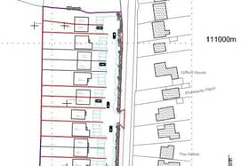 Proposals to build 13 houses on land at Potmans Lane in Lunsford Cross
