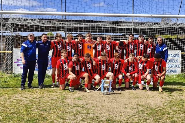 Worthing United U18s, who beat Pagham 3-0 to take the West Division title | Contributed picture