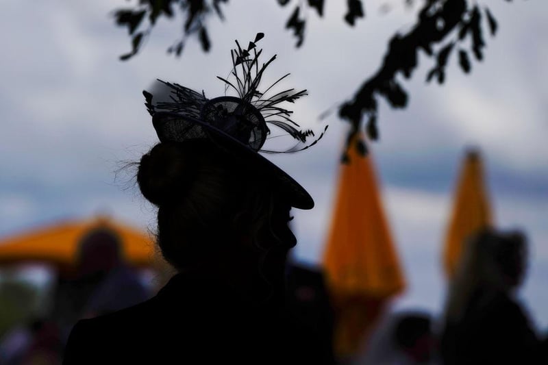 CHICHESTER, ENGLAND - AUGUST 03: Hat at Goodwood Racecourse on August 03, 2023 in Chichester, England. (Photo by Alan Crowhurst/Getty Images):Images from Ladies' Day, Glorious Goodwood 2023