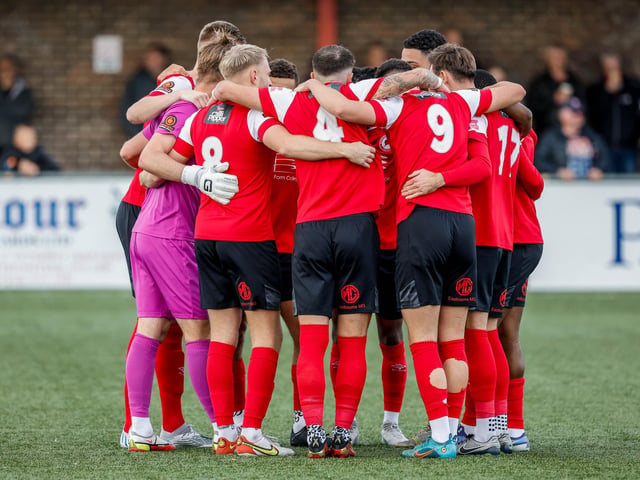 Action from Eastbourne Borough's National League South clash with Braintree at Priory Lane