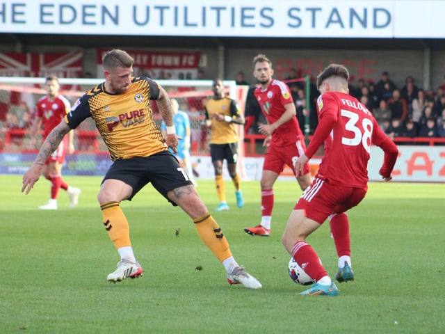 Action from Crawley Town's 2-1 win over Newport County. Picture by Cory Pickford