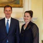 Rob Reaks with the Chancellor The RT Hon Jeremy Hunt, and Caroline Ansell MP for Eastbourne and Willingdon, in the White State Drawing Room, No. 10.