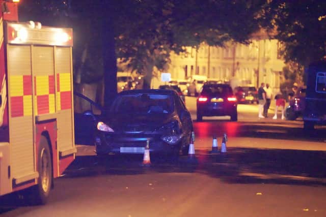 Firefighters were called to assist police officers after a late-night collision in Worthing. Photo: Eddie Mitchell