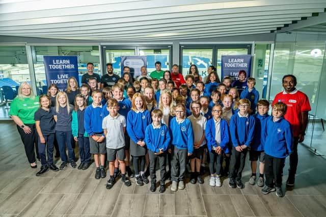 The East Sussex pupils who took part in the Cross-Curriculum Albion Challenge Cup at the American Express Community Stadium