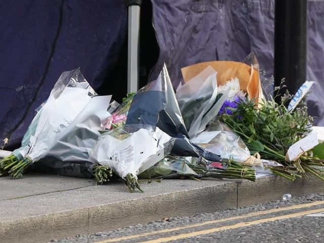Flowers left at the scene