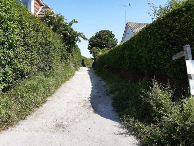 Look out for the turning on the right to join the bridleway leading up on to the downs.