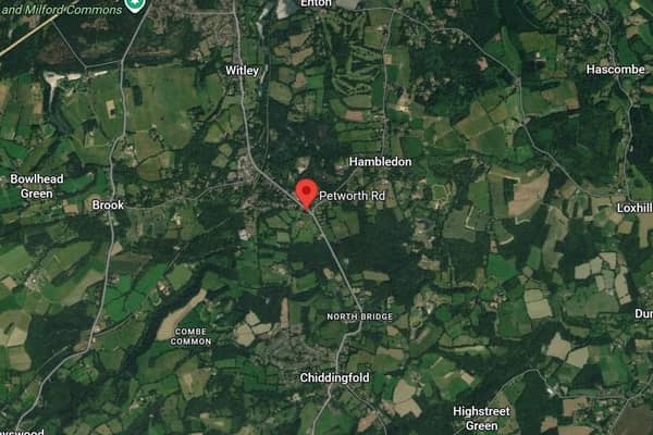 Surrey Police are appealing for witnesses following reports of a suspected deliberate fire at Hatchetts Farm, Petworth Road in Chiddingfold. Picture courtesy of Google