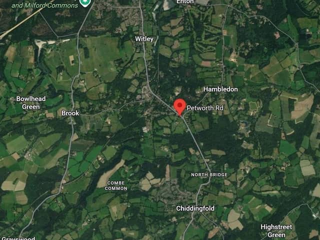 Surrey Police are appealing for witnesses following reports of a suspected deliberate fire at Hatchetts Farm, Petworth Road in Chiddingfold. Picture courtesy of Google