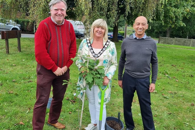Alison Cooper, Arun District Council chairman, planted the tree at Nightingales Sheltered Housing in Findon Village to commemorate the Coronation of King Charles III