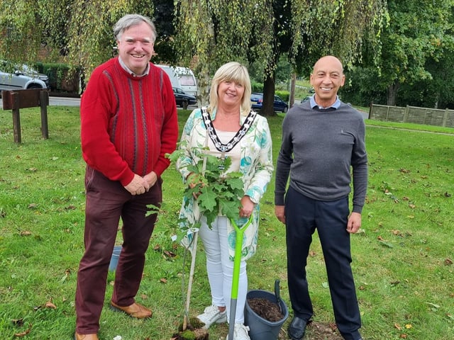 Alison Cooper, Arun District Council chairman, planted the tree at Nightingales Sheltered Housing in Findon Village to commemorate the Coronation of King Charles III