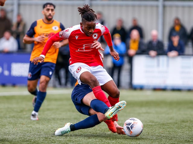 Action from Eastbourne Borough's 5-1 win at Slough Town in the National League South