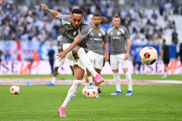 Pierre-Emerick Aubameyang of Marseille warms up