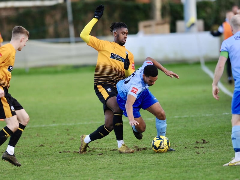Action from Littlehampton Town v Lancing in the Isthmian south east division