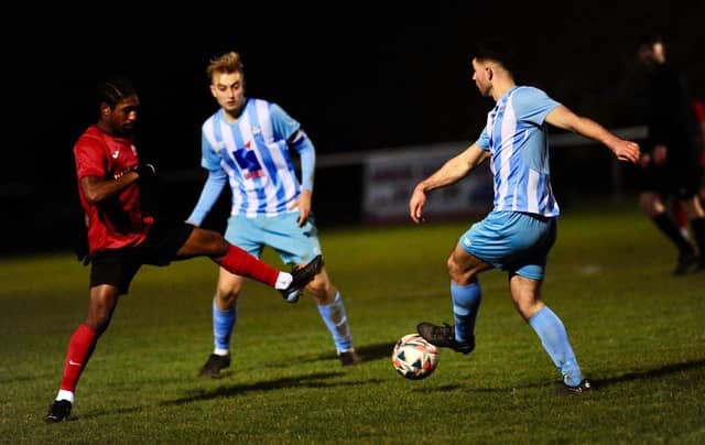 Action from Worthing United v Arundel in the SCFL Division 1