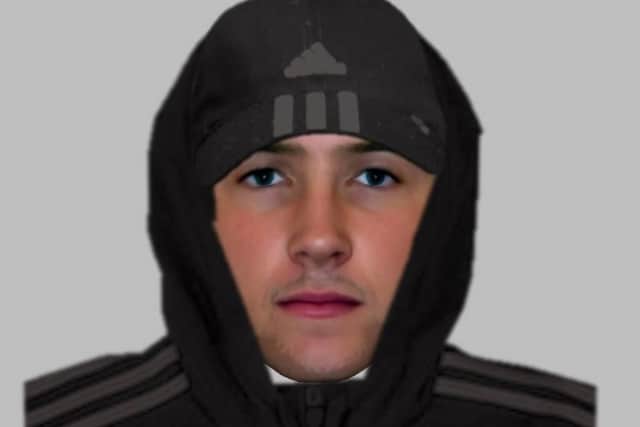 Officers investigating a report of a sexual assault on a teenage girl in Peacehaven have issued an E-fit image of the suspect. Picture: Sussex Police
