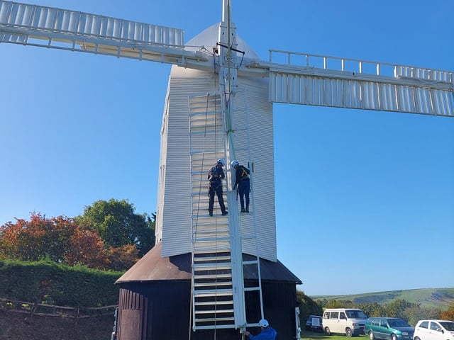 Jill Windmill in Clayton, Sussex, had her sweeps reattached on Saturday, October 8